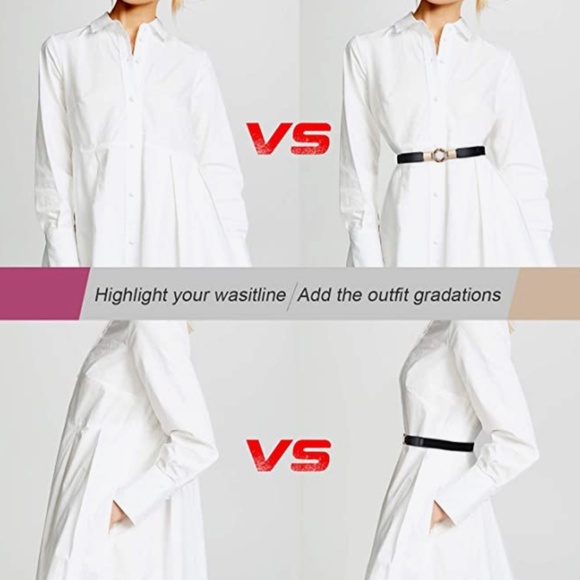 Women Skinny Belt for Dresses Retro Stretch Ladies Waist Belt Plus Size Set of 4 main image 4